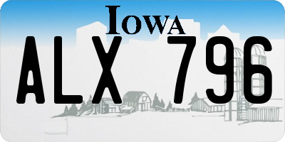 IA license plate ALX796