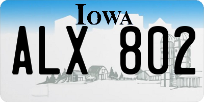 IA license plate ALX802