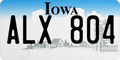 IA license plate ALX804