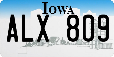 IA license plate ALX809