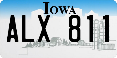 IA license plate ALX811