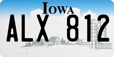 IA license plate ALX812