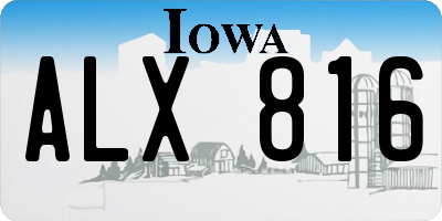 IA license plate ALX816