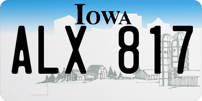 IA license plate ALX817