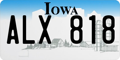IA license plate ALX818