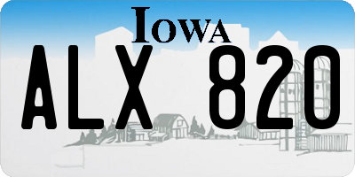 IA license plate ALX820