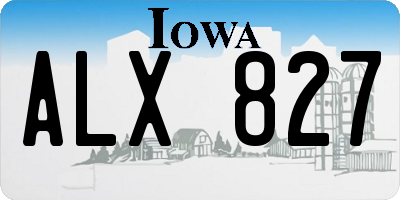 IA license plate ALX827