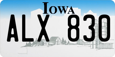IA license plate ALX830