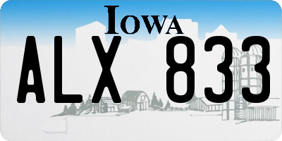 IA license plate ALX833