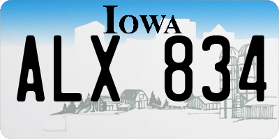 IA license plate ALX834