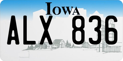 IA license plate ALX836