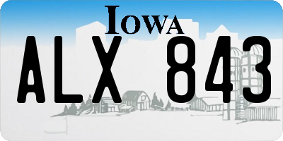 IA license plate ALX843