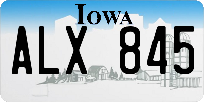 IA license plate ALX845