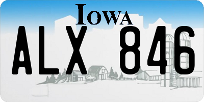 IA license plate ALX846