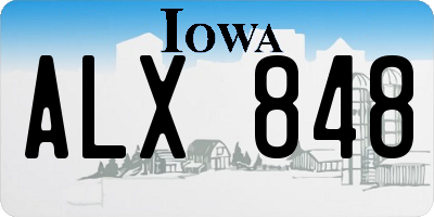 IA license plate ALX848
