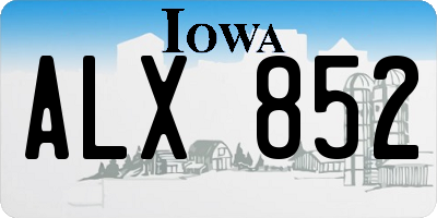IA license plate ALX852