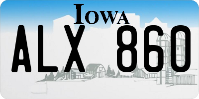IA license plate ALX860