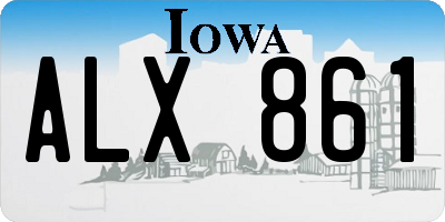 IA license plate ALX861