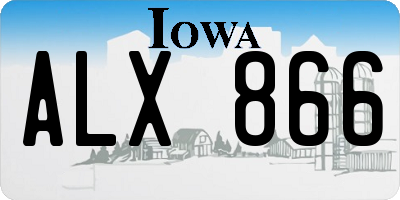 IA license plate ALX866
