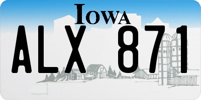 IA license plate ALX871