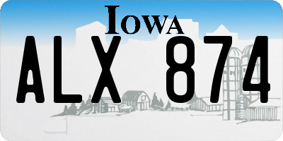 IA license plate ALX874