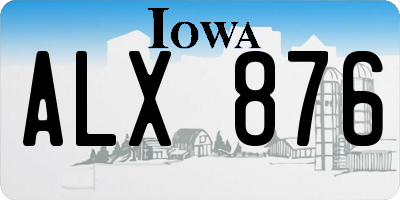 IA license plate ALX876