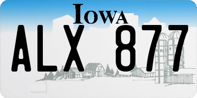 IA license plate ALX877