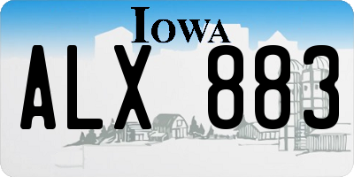 IA license plate ALX883