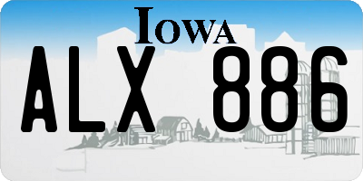 IA license plate ALX886