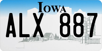 IA license plate ALX887