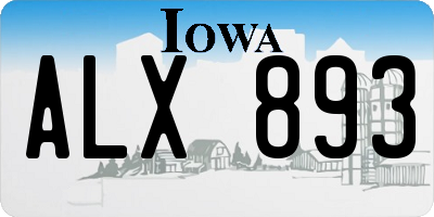 IA license plate ALX893