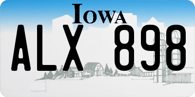 IA license plate ALX898