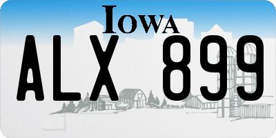 IA license plate ALX899