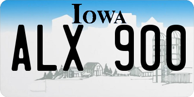 IA license plate ALX900