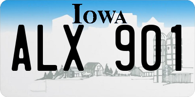IA license plate ALX901