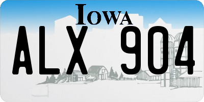 IA license plate ALX904