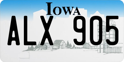 IA license plate ALX905