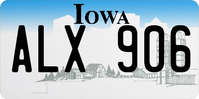 IA license plate ALX906