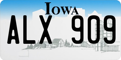 IA license plate ALX909