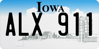 IA license plate ALX911