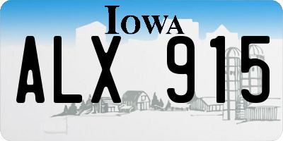 IA license plate ALX915