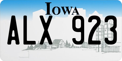 IA license plate ALX923