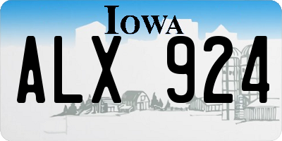 IA license plate ALX924