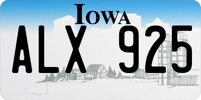 IA license plate ALX925