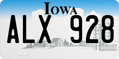 IA license plate ALX928