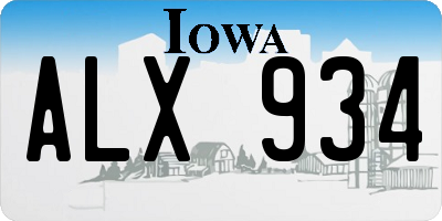 IA license plate ALX934