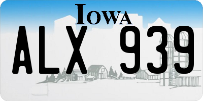IA license plate ALX939
