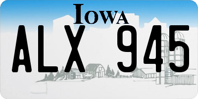 IA license plate ALX945