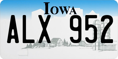 IA license plate ALX952