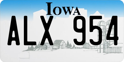 IA license plate ALX954